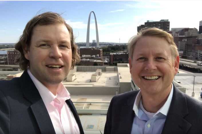 Mark Sutherland, CMO of Missouri Partnership, and Tim Nowak of the World Trade Center